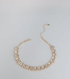 Crystal Row Statement Choker Necklace