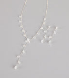 Sleek Shimmer Rhinestone Necklace And Earrings Set