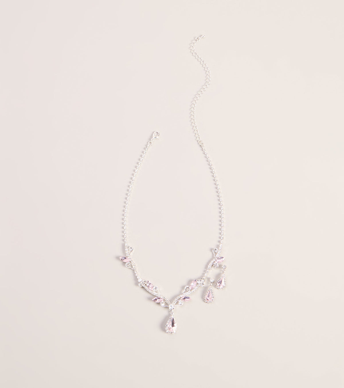 Radiant Cubic Zirconia Necklace And Earrings Set