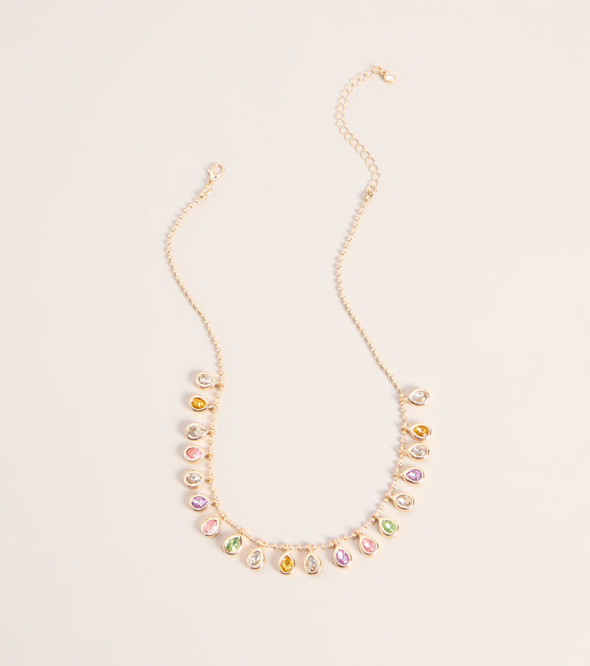 Gem Trail Teardrop Necklace