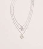 Charm Check Rhinestone Clover Necklace