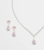 Princess Vibes Rhinestone Necklace And Earrings Set