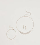 Luxe Rhinestone Necklace, Earrings, And Bracelet Set