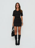 Jaslynna V Neck Ruched Mini Dress Slate