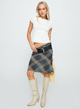 Shoreline Midi Skirt Blue Check