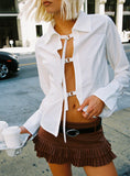 The Temptation Long Sleeve Top White