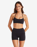 Serenity Contour Halter Crop | Black