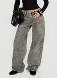 Serenitia Mid Rise Relaxed Jeans Washed Grey