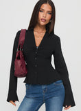 Elowenn Long Sleeve Top Black