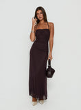 Adriannah Halter Ruched Maxi Dress Plum