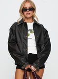 Jaxton Faux Leather Jacket Black