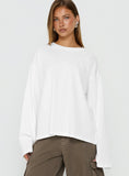 Settle Down Long Sleeve Top White