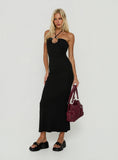 Betsey Ring Detail Tie Neck Dress Black