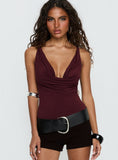 Nerolia Halter Ring Top Burgundy