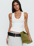 Baseline V Neck Rib Tank Top White