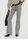 Magic Mirror Mid Rise Bootleg Jeans Washed Grey