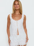 Love of Mine Scoop Anglaise Sleep Cami Top White