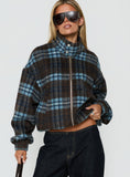 Ellissa Bomber Jacket Blue Check
