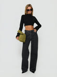 Konstanze High Rise Baggy Jeans Washed Black