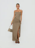 Analeah Strapless Maxi Dress Brown
