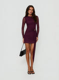 Dreww Long Sleeve Mini Dress Berry