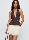 We Made It Sequin Skort Cream