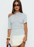 Emlynn Off Shoulder Top Blue Stripe