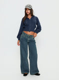Kieley Zip Through Knit Hoodie Navy