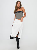 Jonsie Tiered Frill Midi Skirt White