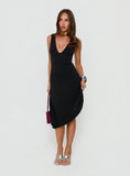 Jordunn Sleeveless Asymmetrical Midi Dress Charcoal