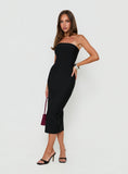 Eastonn Strapless Bandage Midi Dress Black