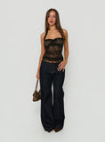 Fantasize Lace Halter Top Black