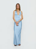 In A Trance Halter Corset Maxi Dress Blue