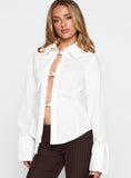 The Temptation Long Sleeve Top White