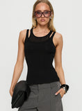 Ceyla Layered Tank Top Black