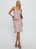 Esmeray Midi Skirt Pink Stripe