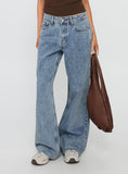 Shima Low Rise Straight Leg Jeans Light Wash