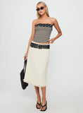 Rosette Frill Midi Skirt Cream