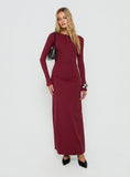 Henrieta Lace Up Maxi Dress Burgundy