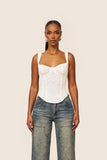 The Cinched Lace Corset in Cream