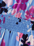 Island-Ready Floral Print V-Neckline Maxi Dress