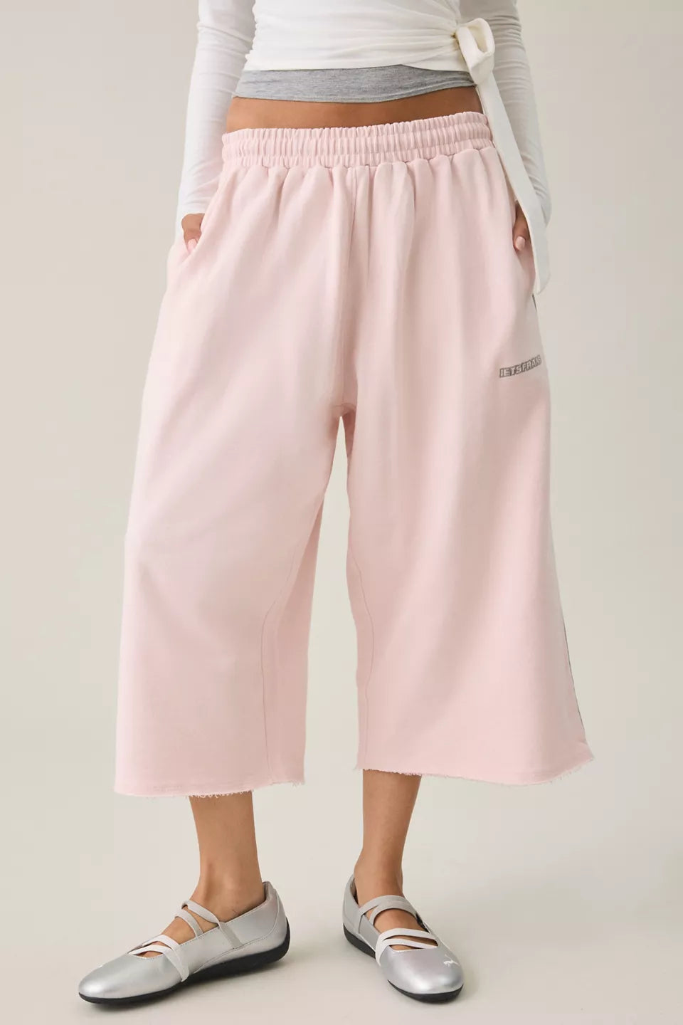 iets frans… Harri Piped Wide Leg Cropped Jogger Pants