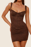 The Cinched Lace Corset in Brown