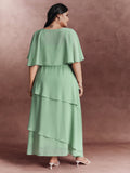 Two-Piece Charm Tiered Ruffled Hem Maxi Dress
