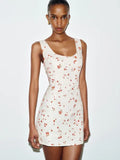 Reformation Cream Floral Print Mini Dress