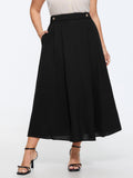 Waist Beaded Pleated Flowy Maxi Skirt