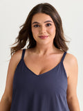 Colorblock Tiered Pockets Cami Midi Dress