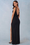 One-Shoulder Maxi Dress in Black