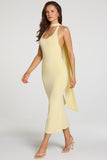 Modal Halterneck Midaxi Dress in Pastel Yellow