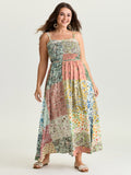 Collage Patchwork Print Cami Maxi Dress